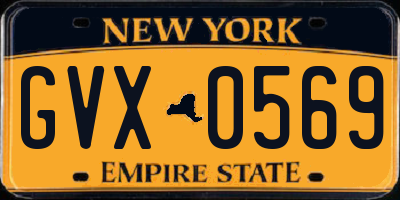 NY license plate GVX0569