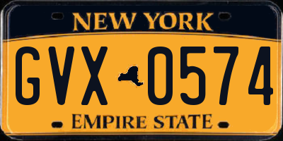 NY license plate GVX0574