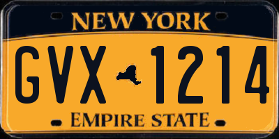 NY license plate GVX1214