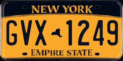 NY license plate GVX1249