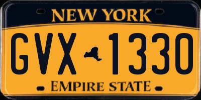 NY license plate GVX1330