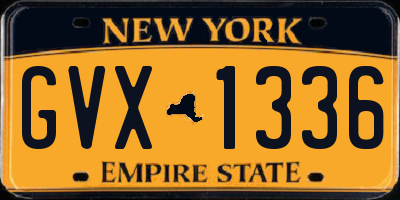 NY license plate GVX1336