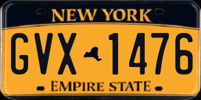 NY license plate GVX1476