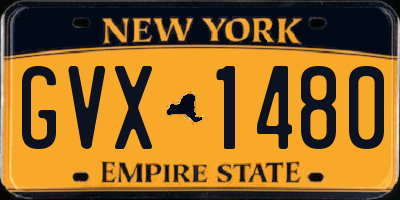 NY license plate GVX1480