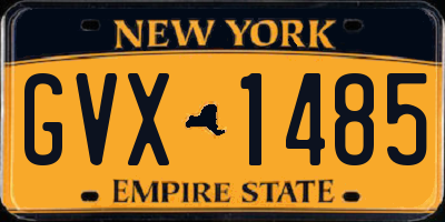 NY license plate GVX1485