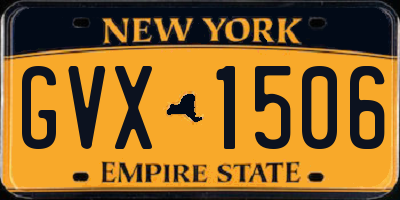NY license plate GVX1506