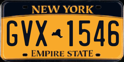NY license plate GVX1546