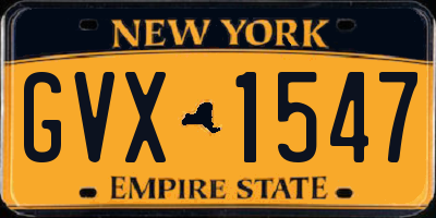 NY license plate GVX1547