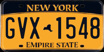NY license plate GVX1548