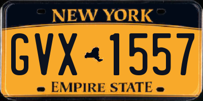 NY license plate GVX1557