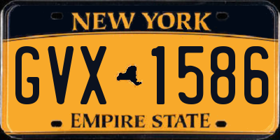 NY license plate GVX1586