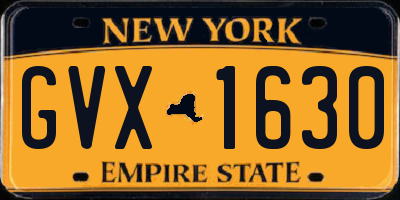 NY license plate GVX1630