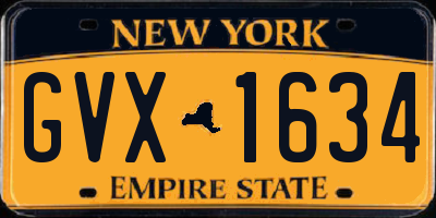 NY license plate GVX1634