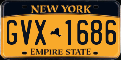 NY license plate GVX1686