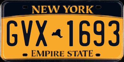 NY license plate GVX1693