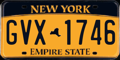 NY license plate GVX1746