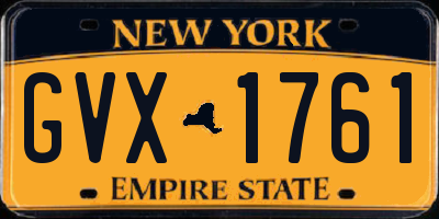 NY license plate GVX1761