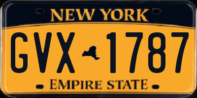 NY license plate GVX1787