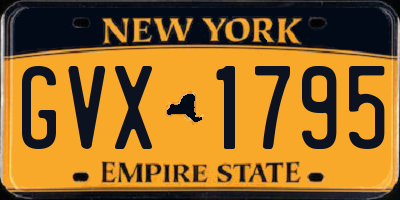 NY license plate GVX1795