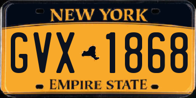 NY license plate GVX1868