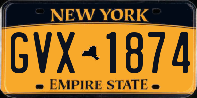 NY license plate GVX1874