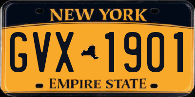 NY license plate GVX1901