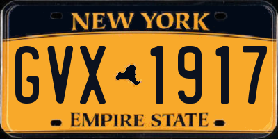 NY license plate GVX1917