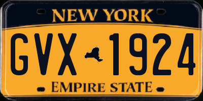NY license plate GVX1924