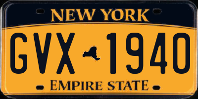 NY license plate GVX1940