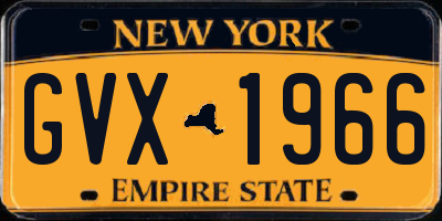 NY license plate GVX1966