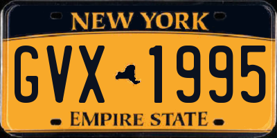 NY license plate GVX1995