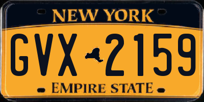 NY license plate GVX2159