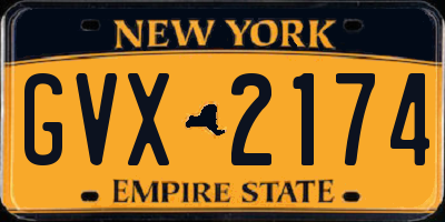 NY license plate GVX2174