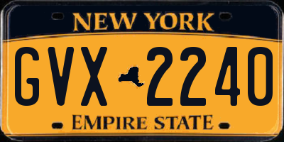 NY license plate GVX2240