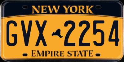 NY license plate GVX2254