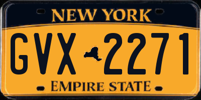 NY license plate GVX2271