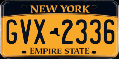 NY license plate GVX2336