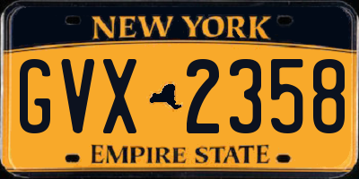 NY license plate GVX2358