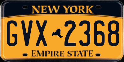 NY license plate GVX2368