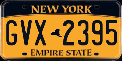 NY license plate GVX2395