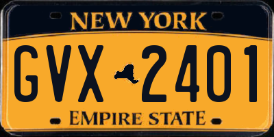 NY license plate GVX2401
