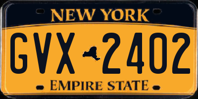 NY license plate GVX2402
