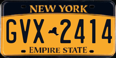 NY license plate GVX2414