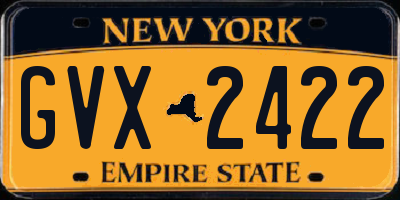 NY license plate GVX2422