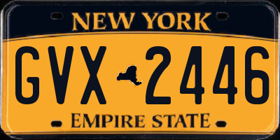 NY license plate GVX2446