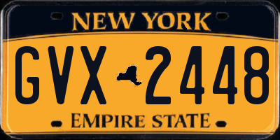 NY license plate GVX2448