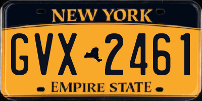 NY license plate GVX2461