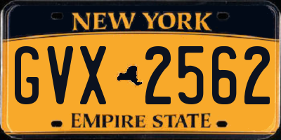 NY license plate GVX2562
