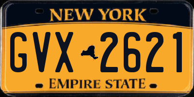 NY license plate GVX2621
