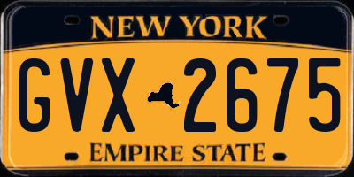 NY license plate GVX2675